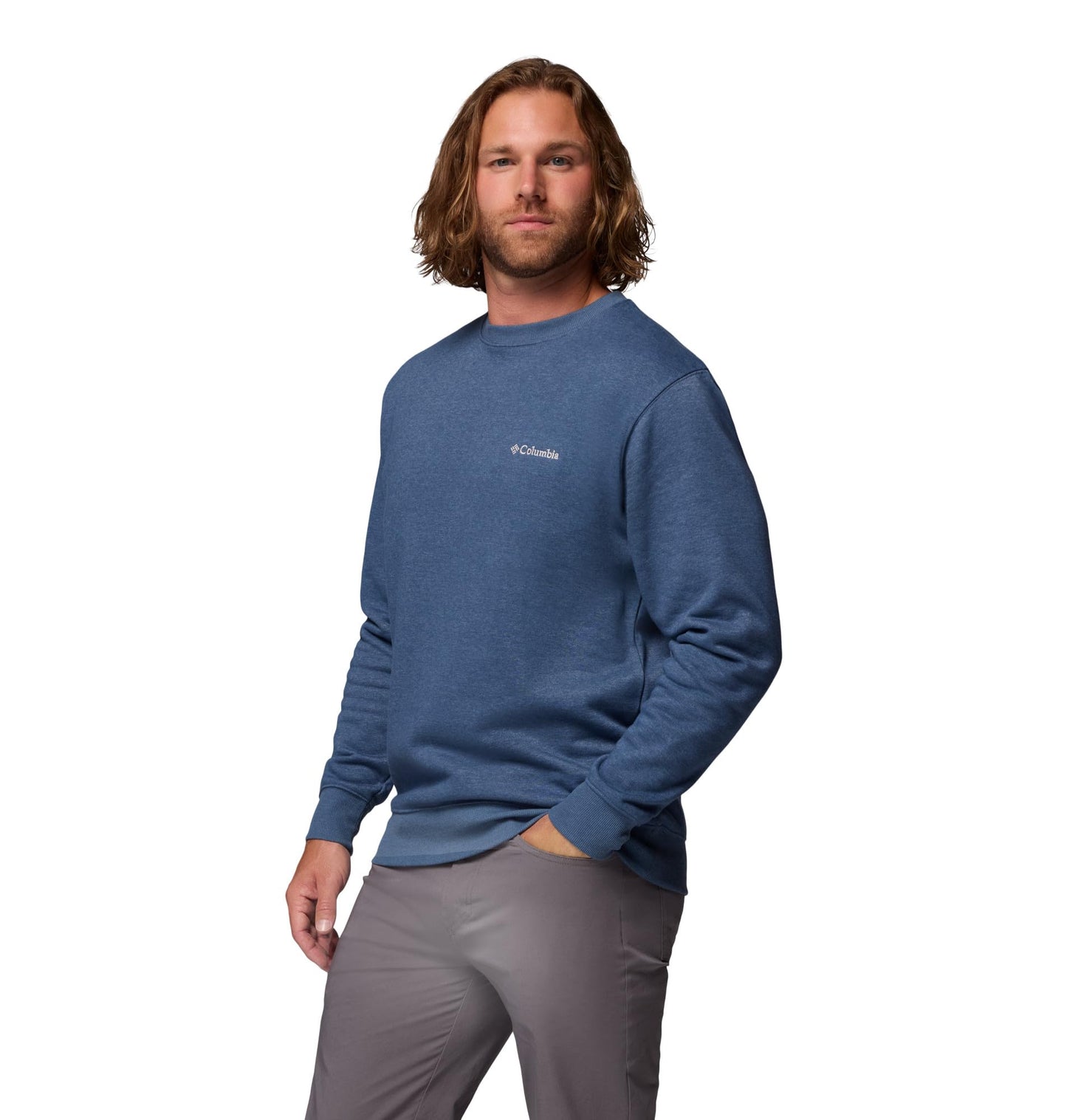 Columbia Mens Hart Mountain II Crew Sweatshirt, Dark Mountain Heather, X-Large