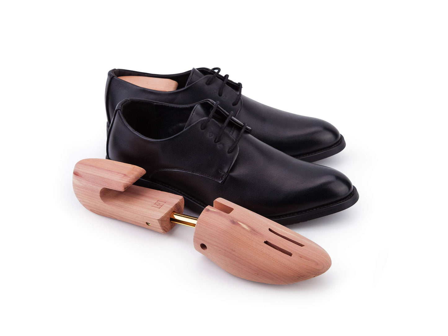 Kilocircle Men's Adjustable Red Cedar Wood Shoe Tree Single Tube 2 Packs, Medium(Fits Shoe Sizes 9-10)