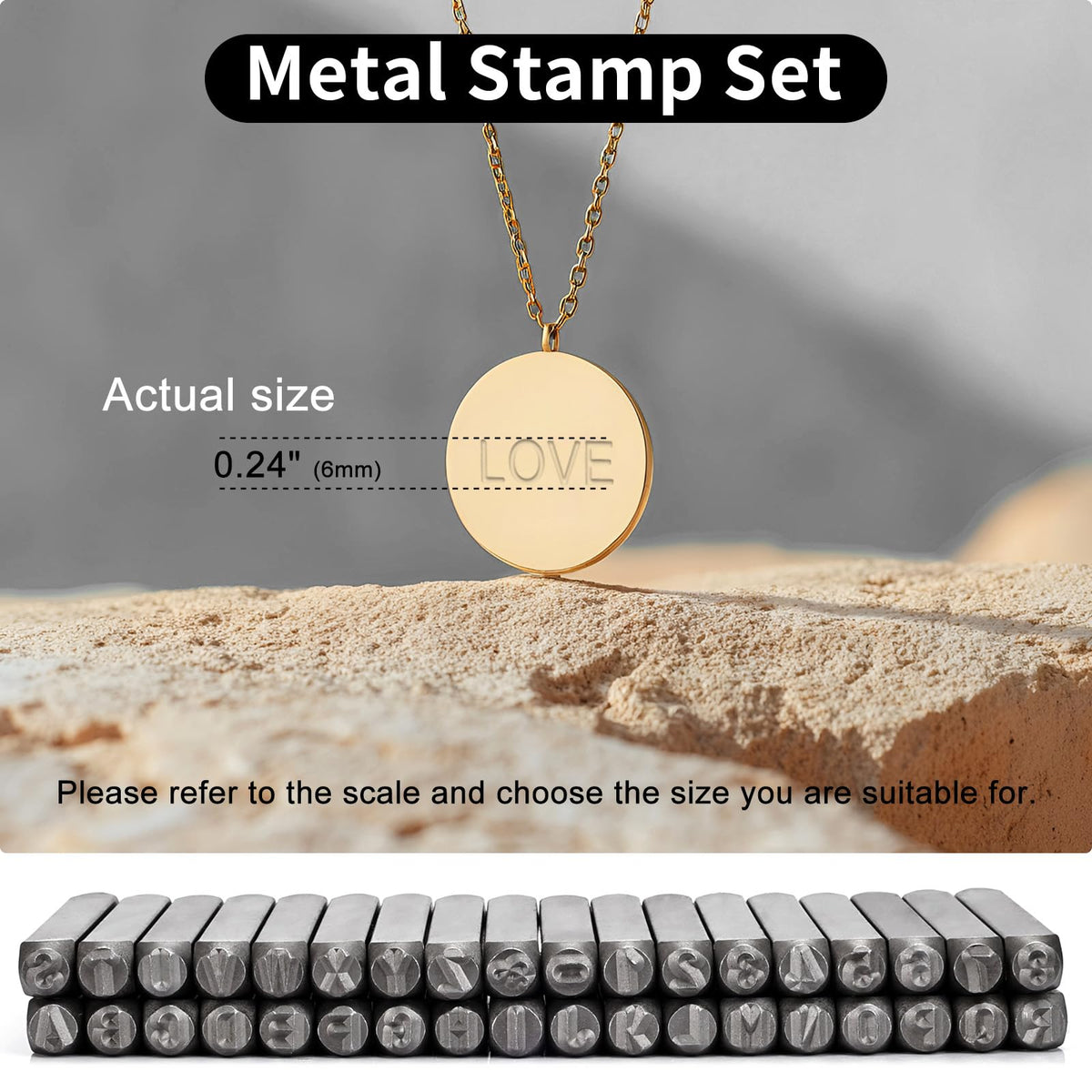 Singring 36PCS Steel Number and Letter Stamp Punch Tool Metal Letter Stamp Punches Set Perfect for Imprinting Metal (6mm)