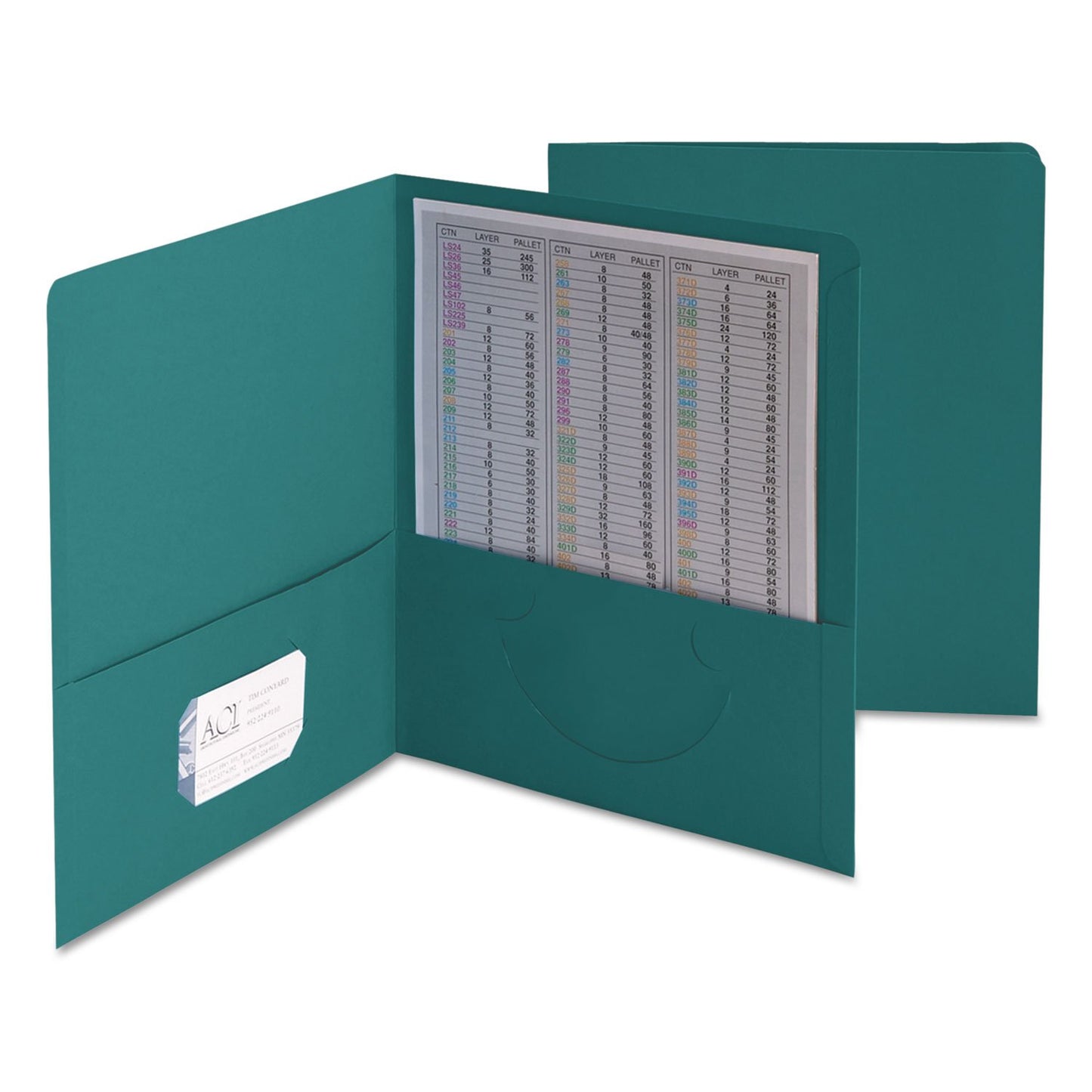 Smead Two-Pocket Portfolios, Teal, 25 Per Box (87867)