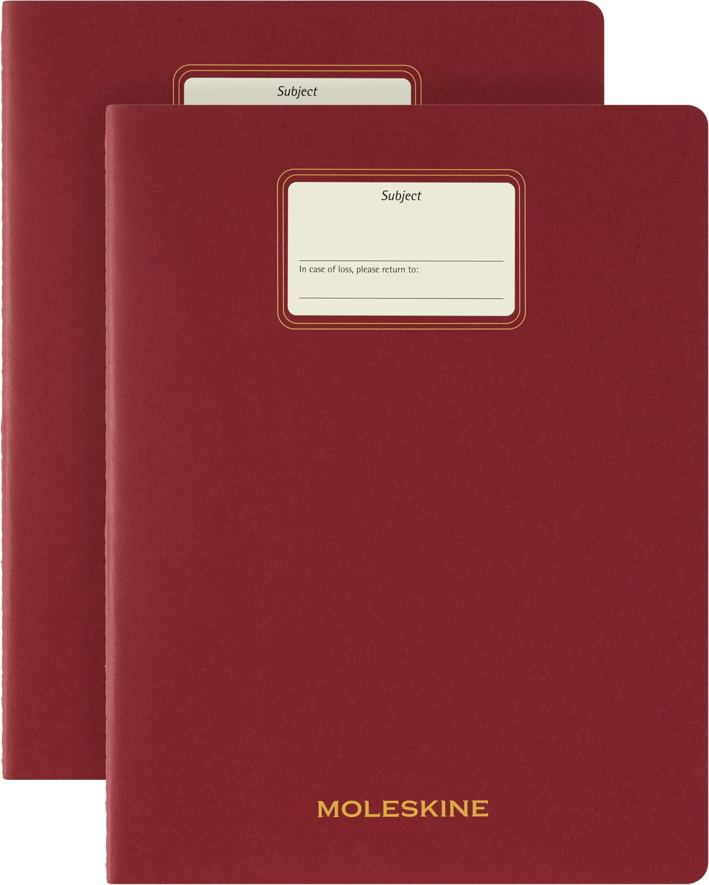 Moleskine Student Cahier Journals (Set of 2), Soft Cover, Plain, XXL (8.5" x 11"), Cranberry Red