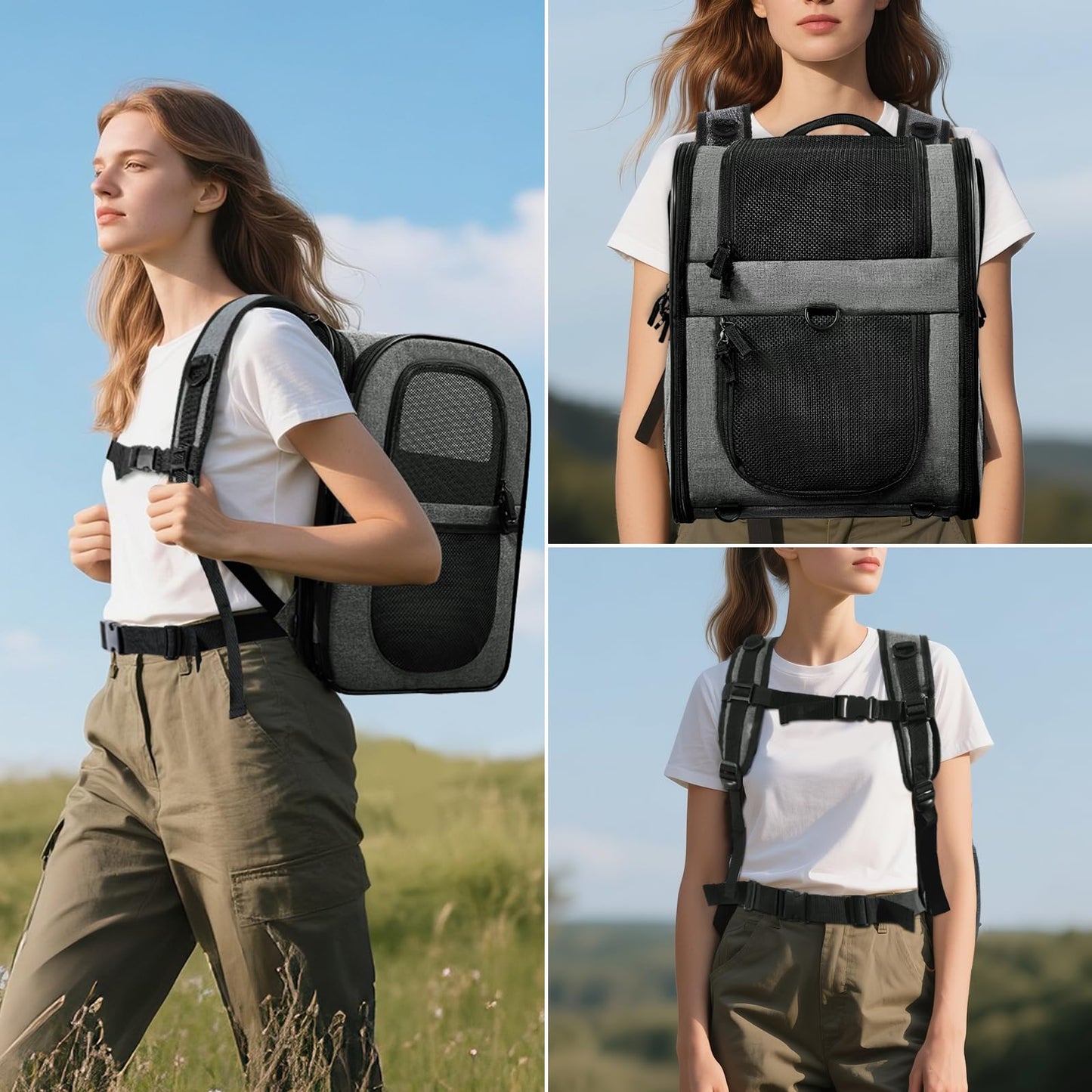 Apollo Walker Pet Carrier Backpack for Large/Small Cats and Dogs, Puppies, Safety Features and Cushion Back Support for Travel, Hiking, Outdoor Use