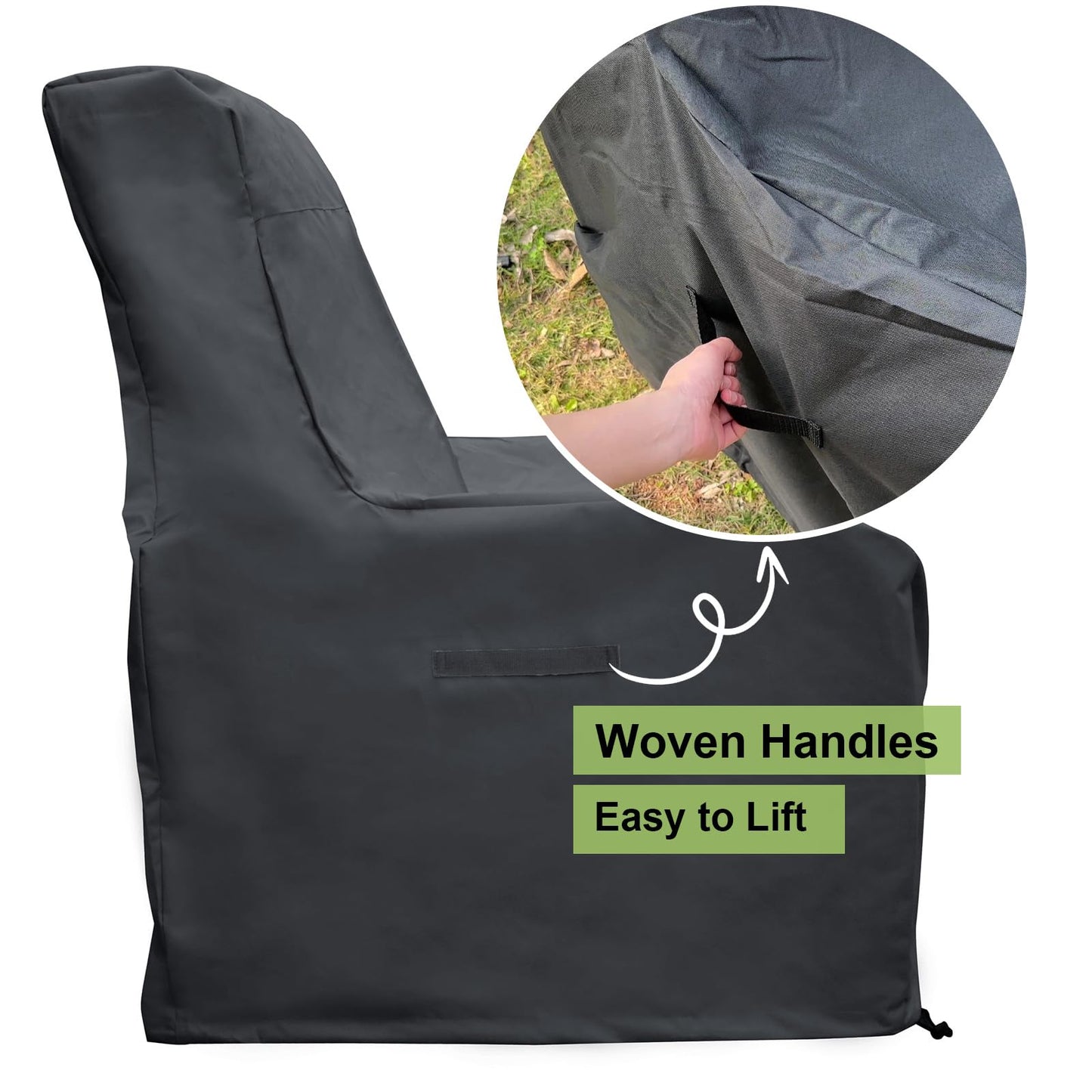 Skypatio Patio Chair Cover Waterproof, Outdoor Furniture Storage Cover for All Weather Protection (Black)