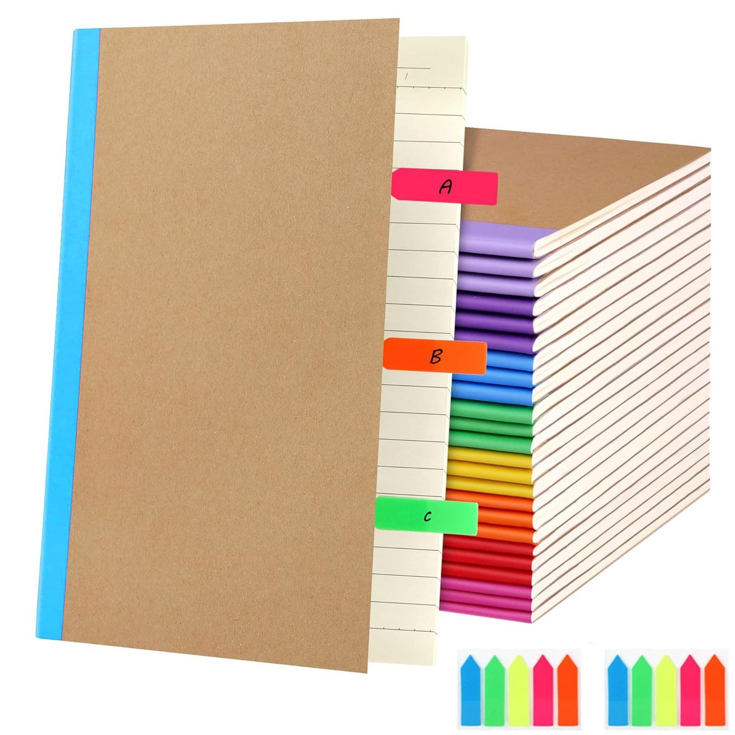 24 Pack A5 Lined Notebooks Bulk, 8.3x5.5 Inch Colorful Ruled Journals with Kraft Cover, 60 Pages Writing Composition Book for Students, Travelers, Classroom, Home, School & Office