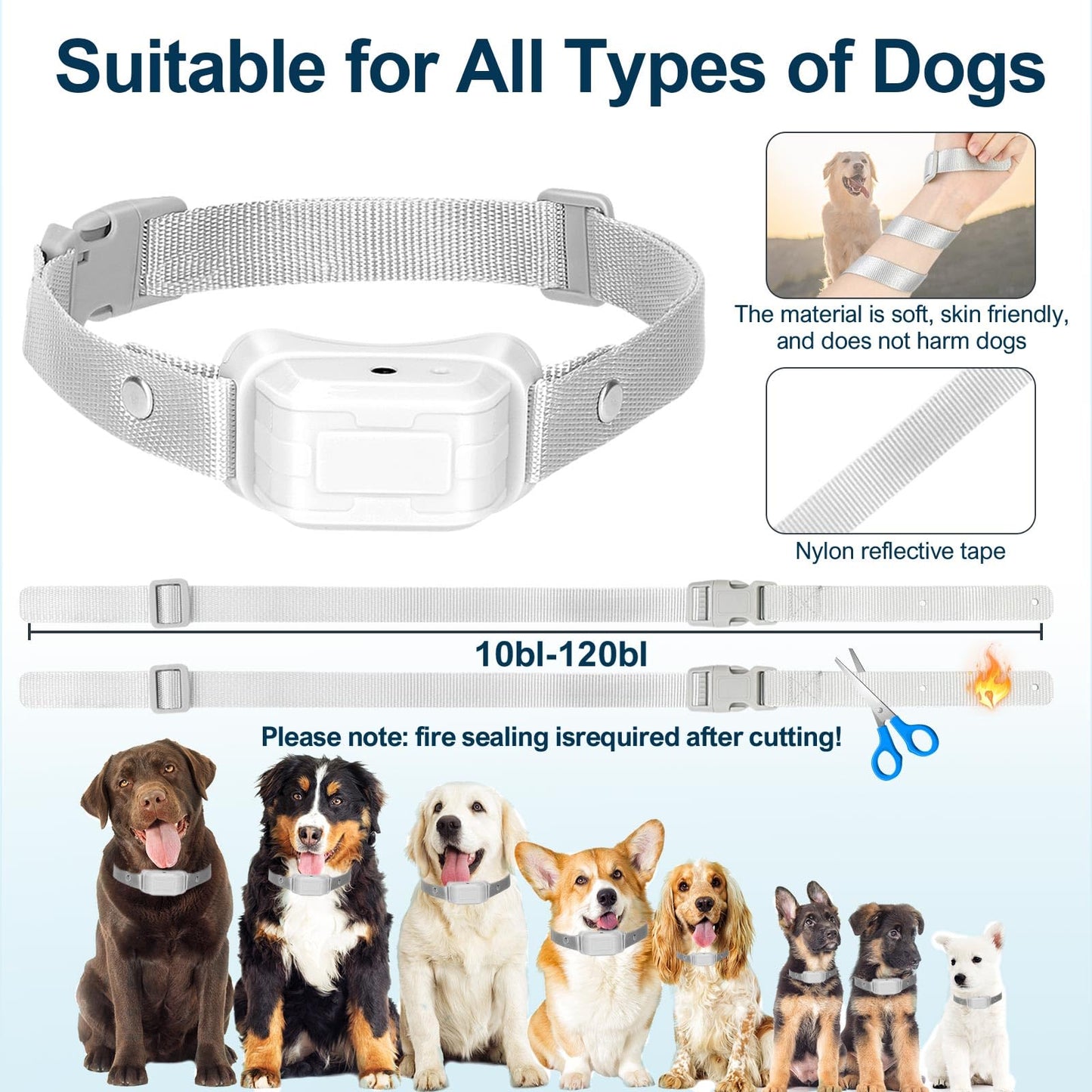 Citronella Bark Collar [No Refill] Citronella Dog Collar, Level 3 Sensitivity Adjustable Citronella Dog Bark Collar, Safer Anti Barking Control Spray Collar for L/M/S Dogs(Grey)