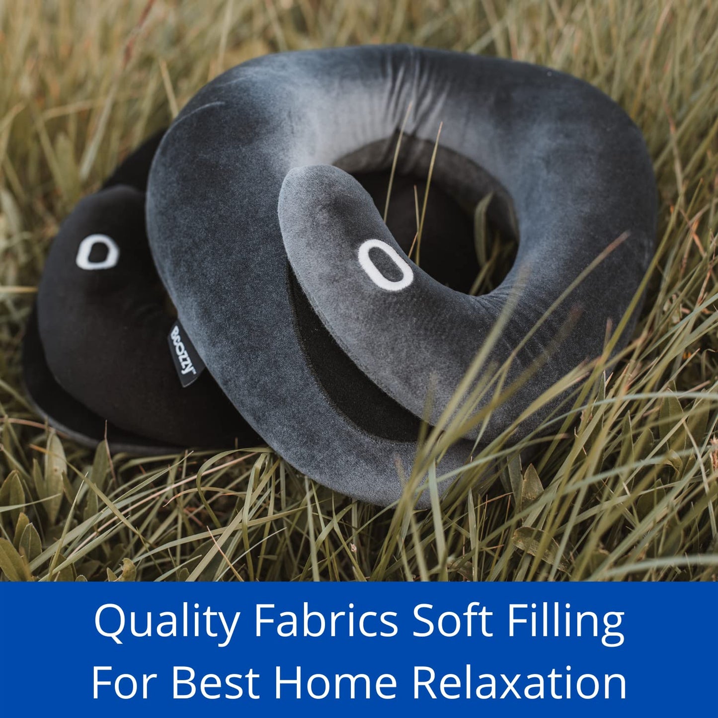 BCOZZY Neck Brace Pillow - Patented Relief for Neck Pain and Supportive Sleep-Soft, Washable, and Adjustable for Comfortable Resting. Black, Flat Back Black