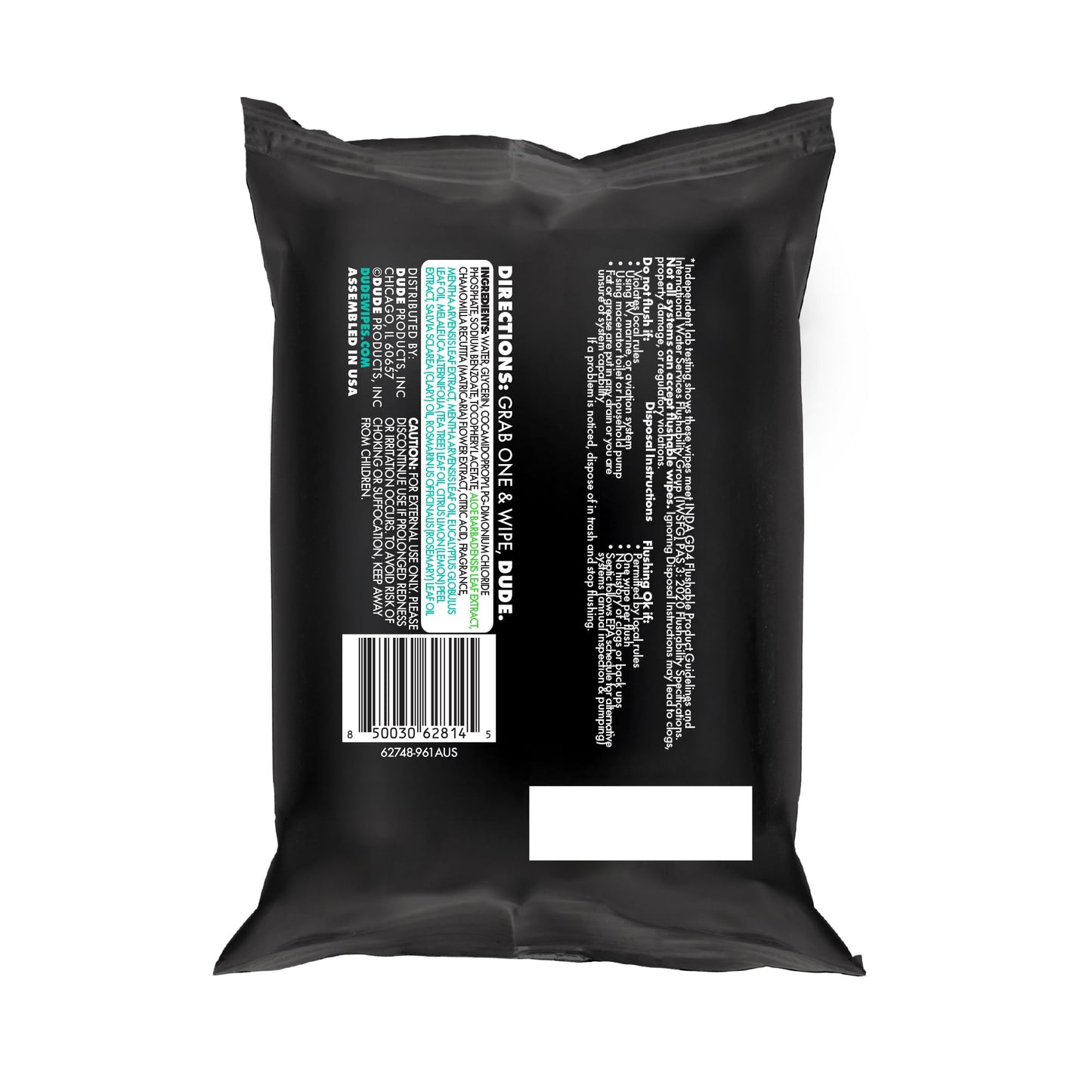 DUDE Wipes - Flushable Wipes Travel Pack - 6 Pack, 108 Wipes - Mint Chill Extra-Large Adult Wet Wipes - Vitamin-E, Aloe Vera, Eucalyptus, and Tea Tree Oils - Septic and Sewer Safe Butt Wipes