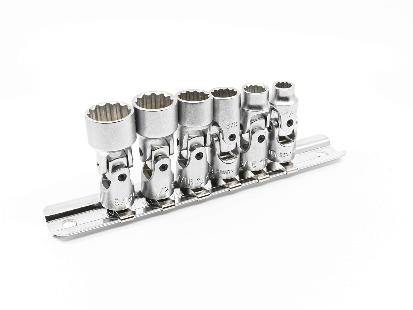 Genius Tools 6 Piece 1/4" Drive SAE Universal Hand Socket Set (12-Point), Matte Finish - US-206S