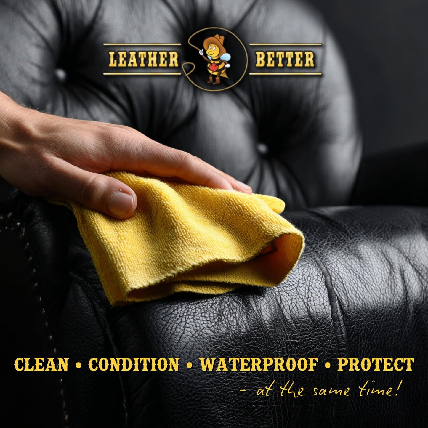 Leather Better All-Natural Leather Conditioner & Waterproofing Balm | Beeswax-Based Cleaner, Polish & Protector for Leather, Vinyl + More! Restores, Conditions & Protects | Made in Canada (300g)