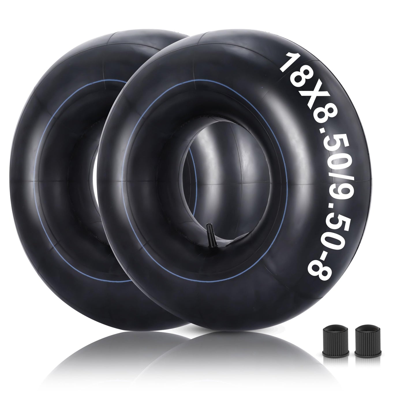 (2-Pack) 18x8.50/9.50-8 Inner Tube Replacement for Tractor Lawn Mower Golf Cart ATV Wheelbarrow Snowthrower, TR13 Straight Valve Stem