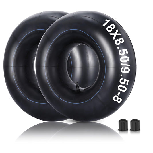 (2-Pack) 18x8.50/9.50-8 Inner Tube Replacement for Tractor Lawn Mower Golf Cart ATV Wheelbarrow Snowthrower, TR13 Straight Valve Stem