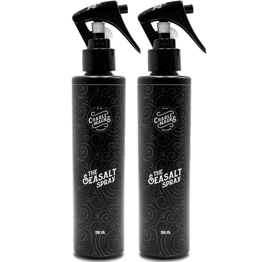 Charlemagne Pre-Styler Sea Salt Spray - 200 ml, 2 Pack - Firm Hold & Hair Volume for Curly & Wavy Hair - Heat Protection & Matte Finish - Made in Germany