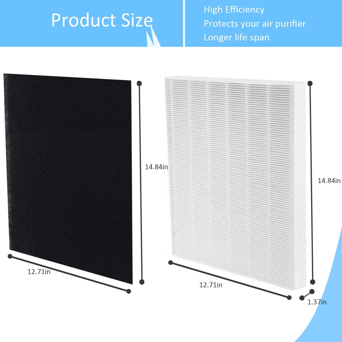 Hongfa Replacement Coway Airmega AP-1512HH Filter, Compatible with CowayAP-1512HH-FP, AP-1518R, AP-1519P, 3304899