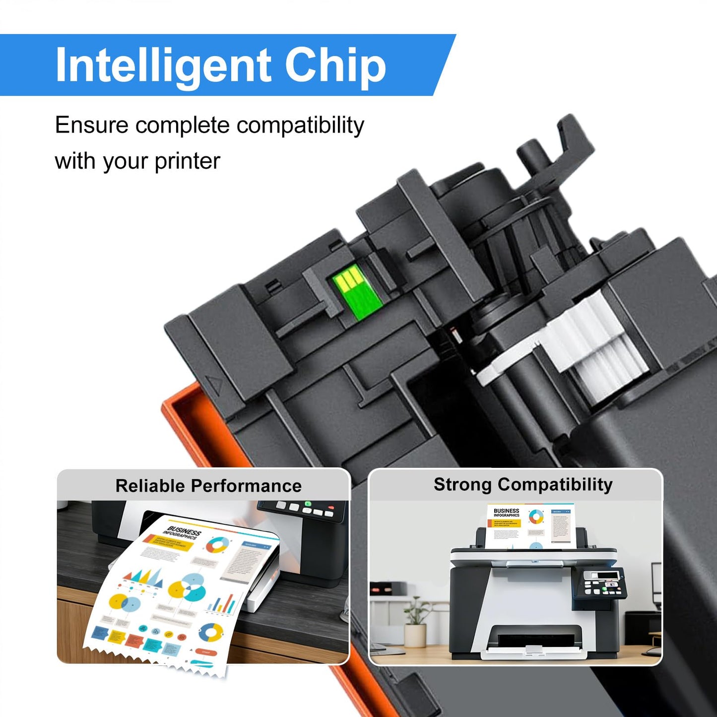 HenceBuy 125A Toner Cartridge Replacement for HP 125A CB540A CB541A CB542A CB543A Toner for HP 125A Color LaserJet CM1312 MFP CM1312nfi CP1515n CP1518ni CP1215 CP1515n Printer (4 Pack)