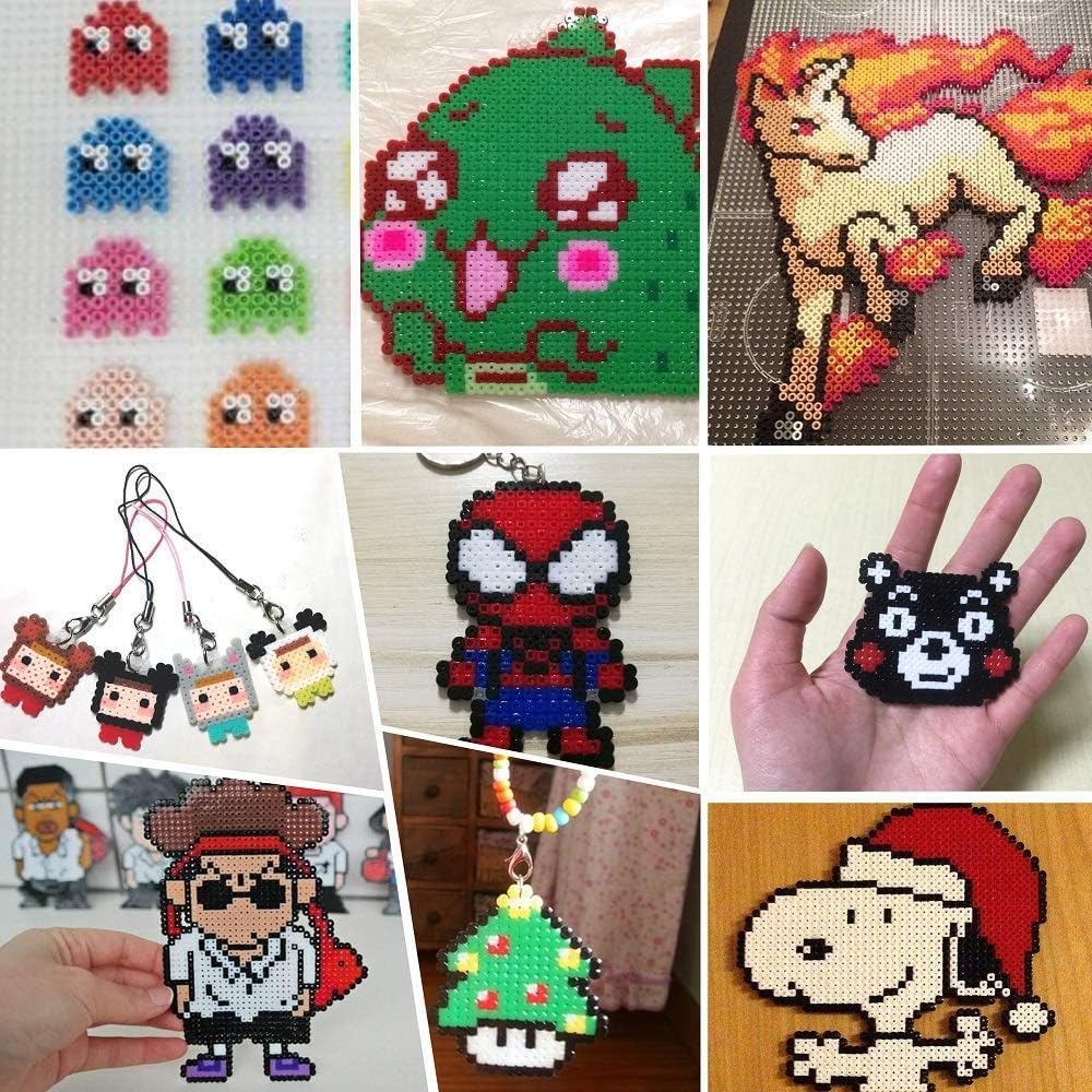 25,000 pcs Fuse Beads Kit 26 Colors 5MM, Including 127 Patterns, 4 Big Square, 1 Heart Pegboards, 1 Flower Ironing Paper, Tweezers, Beads Compatible by INSCRAFT