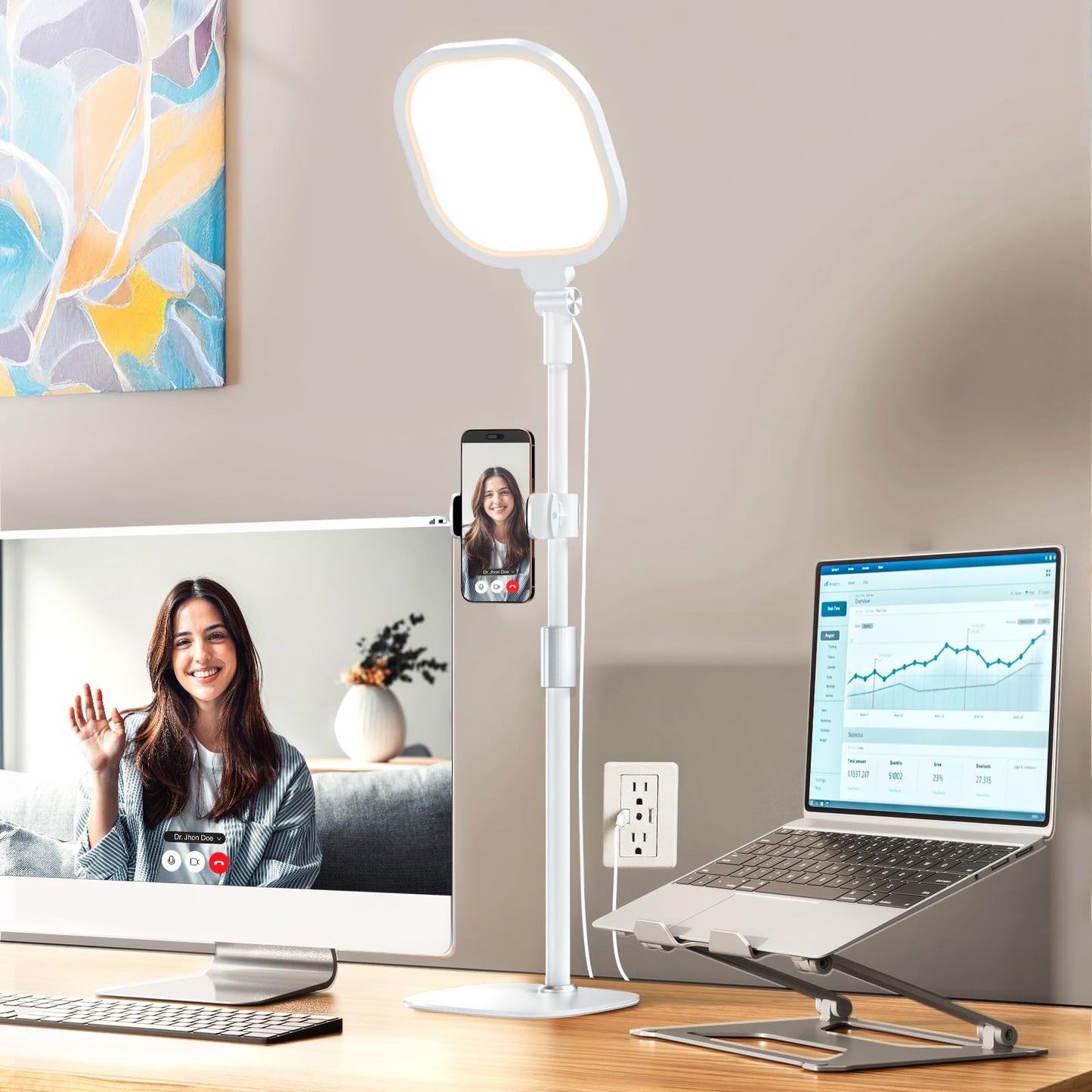 Desktop Video Conference Light for Zoom Meeting (1Pack White)