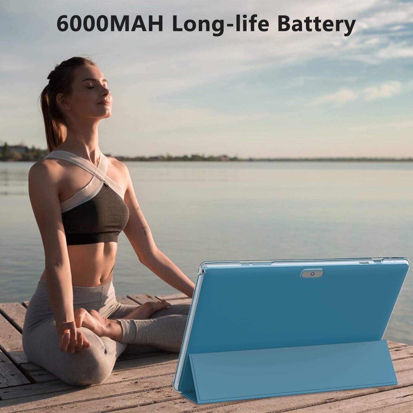 Android 15 Tablet, 10 Inch 18GB RAM+128GB ROM/2TB Expandable Tablets PC, 2 in 1 Tablets with Keyboard, Mouse, Case, Stylus, Quad-core 2.0GHz CPU 1280*800 HD Screen, 5G WiFi6 BT 5.0, 8MP Camera Tableta