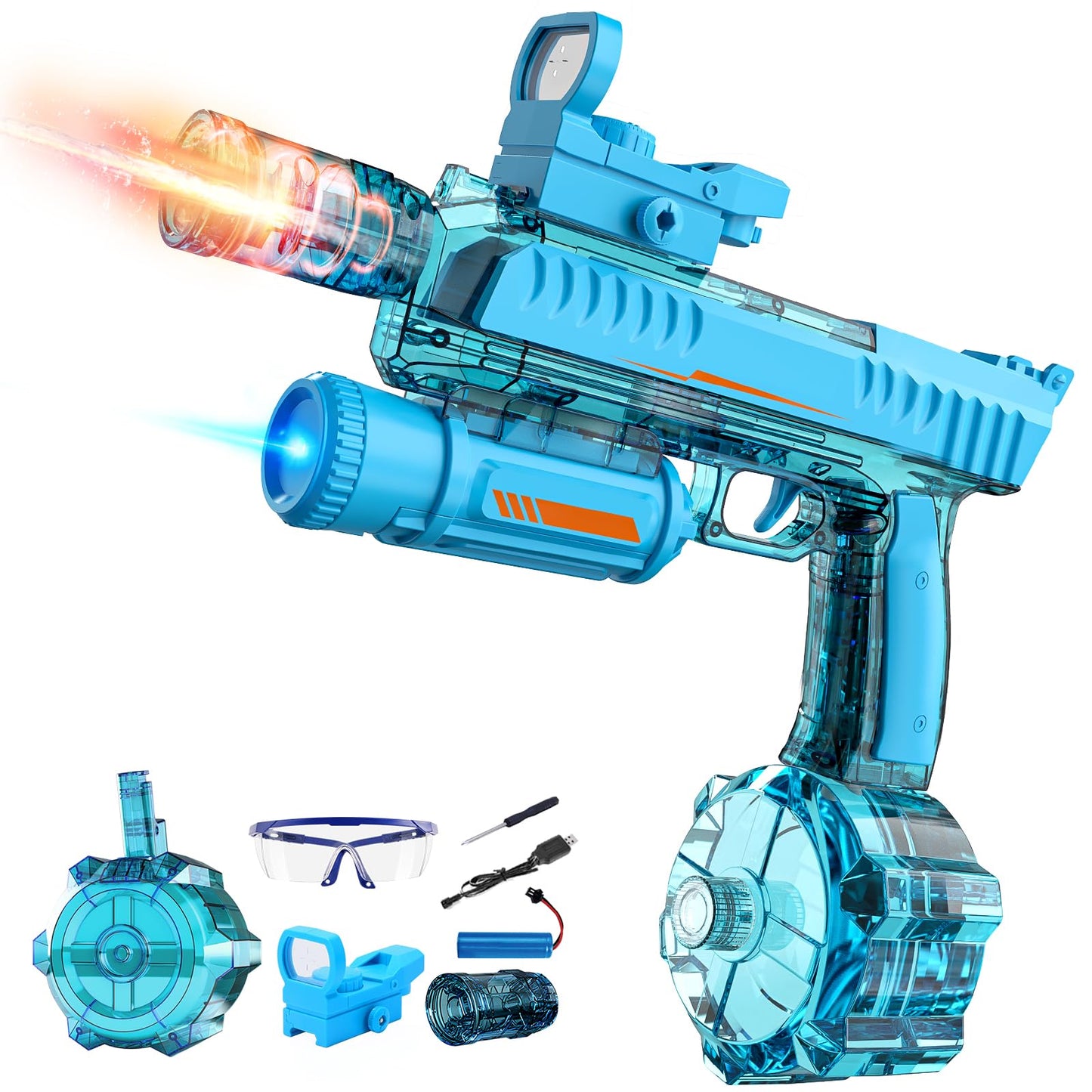 Skirfy Electric Water Gun with 750 CC for Kids Adults, Water Pistol High Powered IP67 Waterproof Up to 32FT,Ideal for Outdoor Swimming Pool Beach Games-Blue