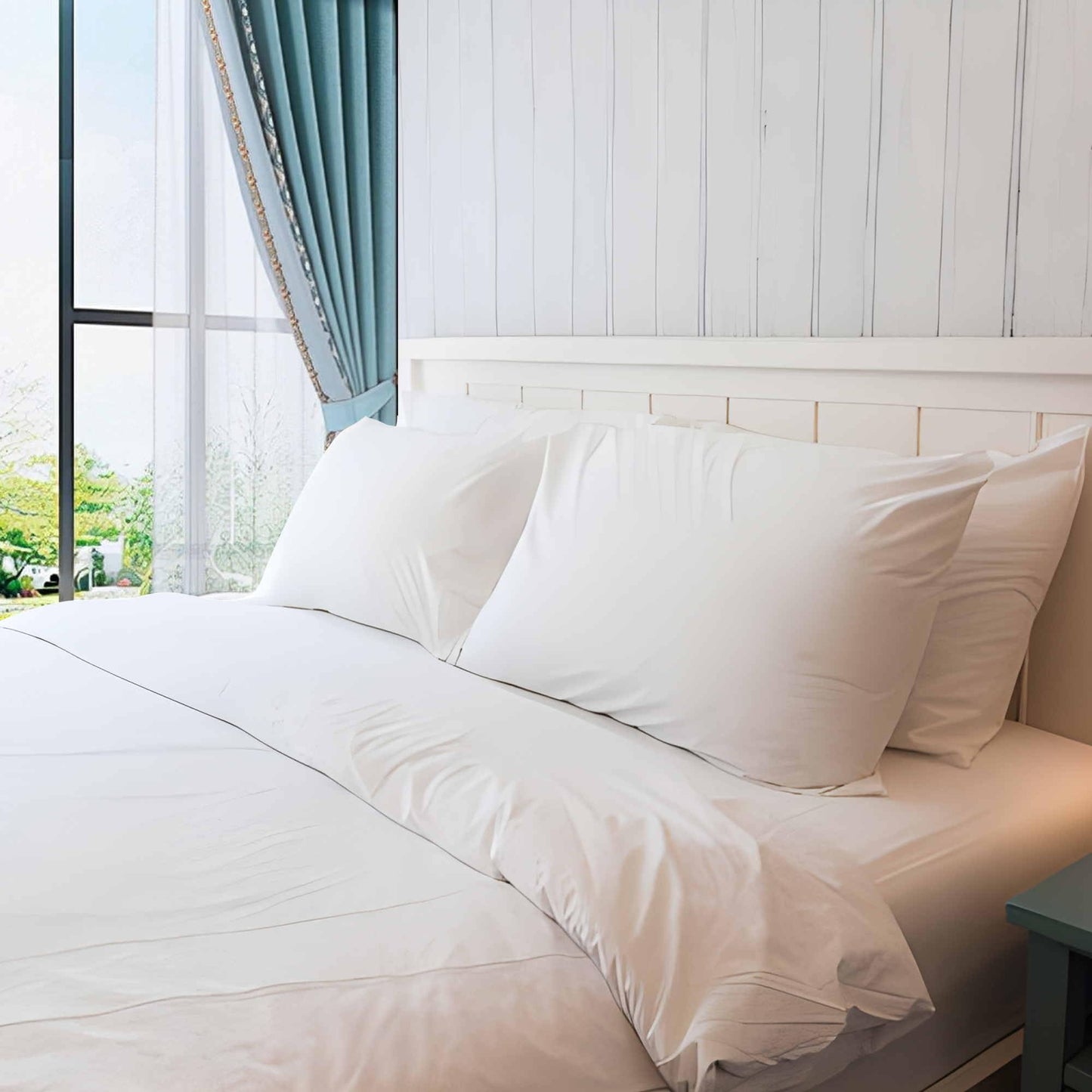 Thin Flat Slim Ultra Soft Bed Pillows Standard Size Set of 2 Pack for Sleeping, Bed Pillow for Stomach Back and Side Sleepers, Machine Washable 20x26 inches White