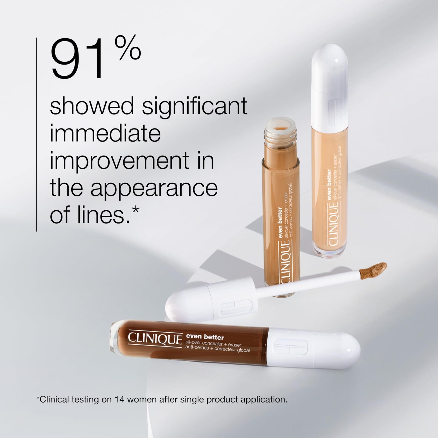 Clinique Even Better All-Over Full Coverage Concealer + Eraser For Dark Circles | Hydrating, Brightening + Depuffing, Alabaster