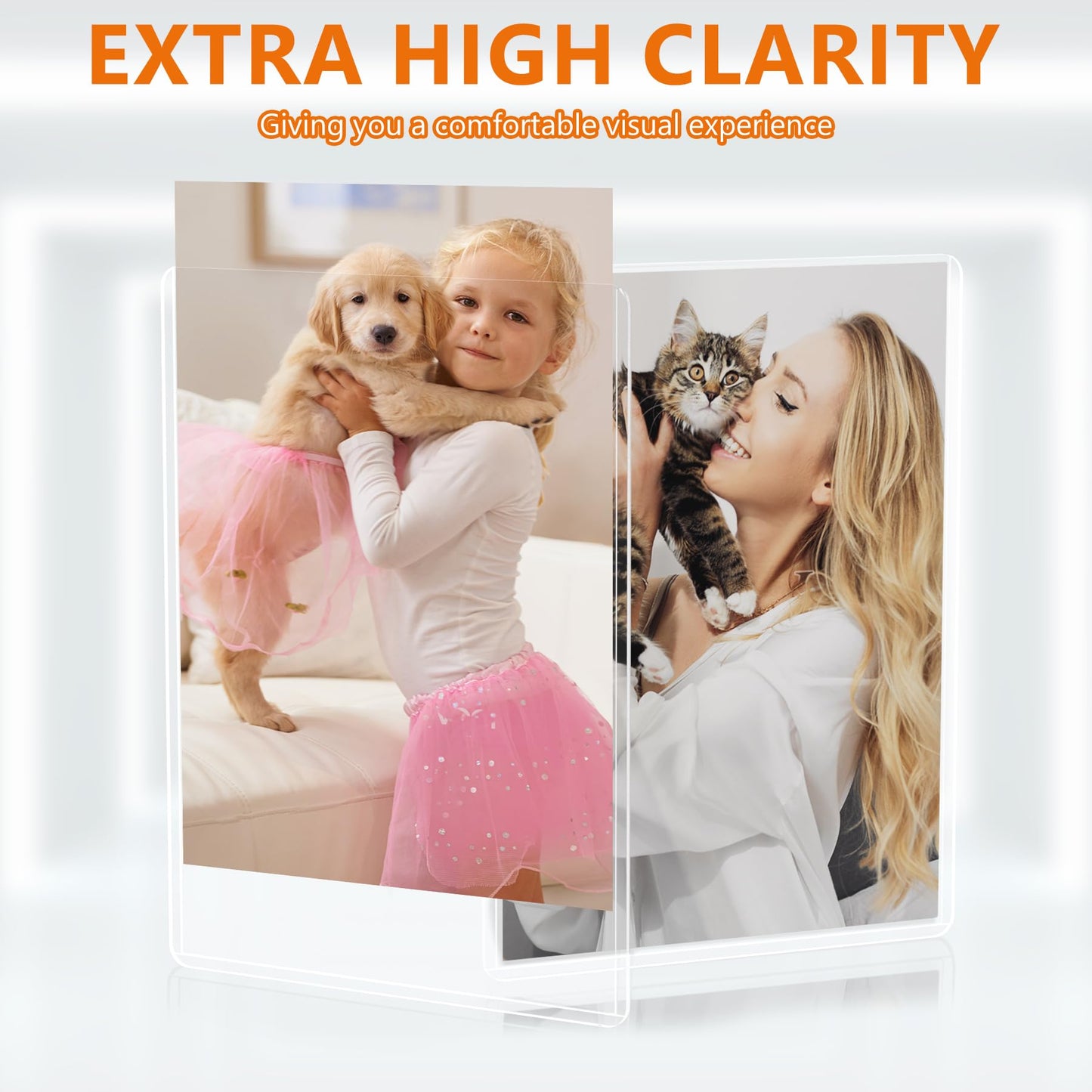 AKONEGE 50PCS 5" x 7" Rigid Print Protectors Clear Waterproof Hard Plastic Page Sheet Protectors Rigid Sheet Protectors Top Loading Photo Card Plastic Sleeves Paper Document Holder