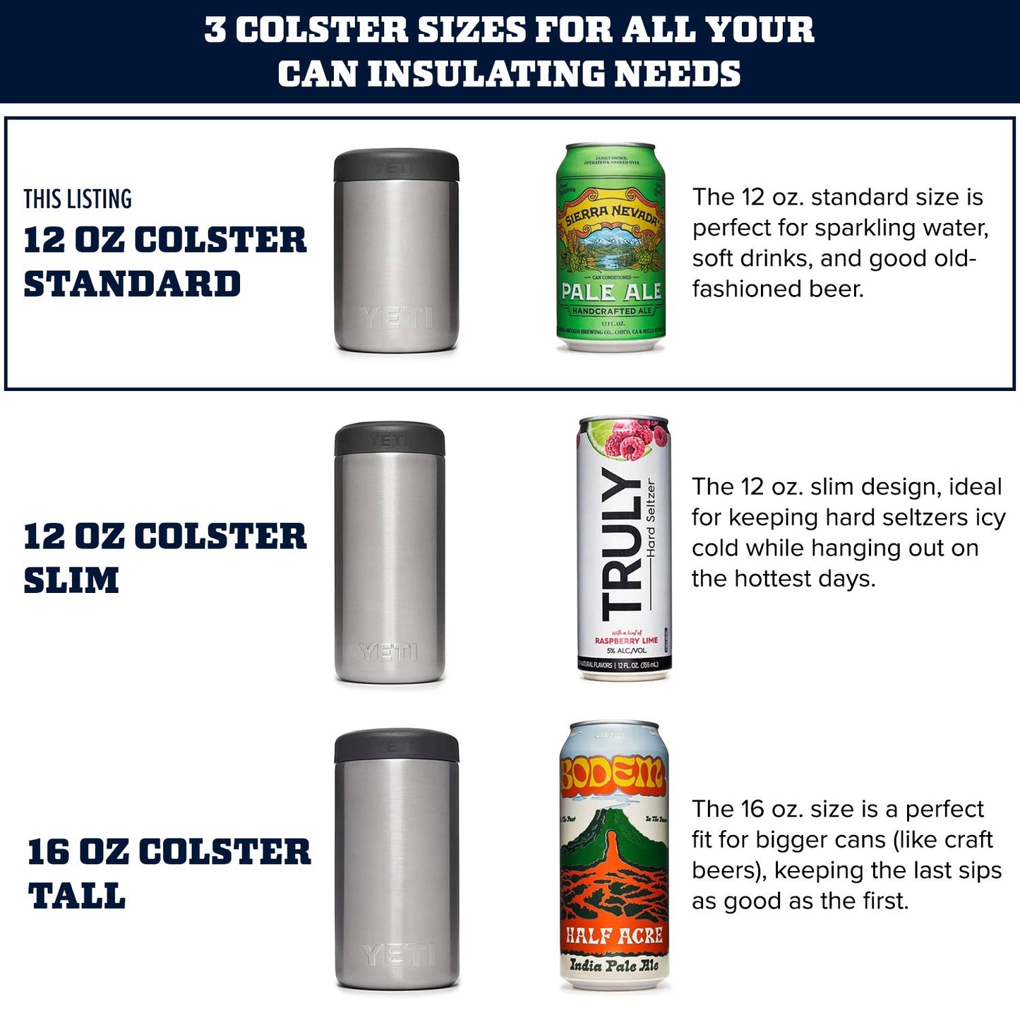 YETI Rambler 12 oz. Colster Can Insulator for Standard Size Cans, White (NO CAN Insert)