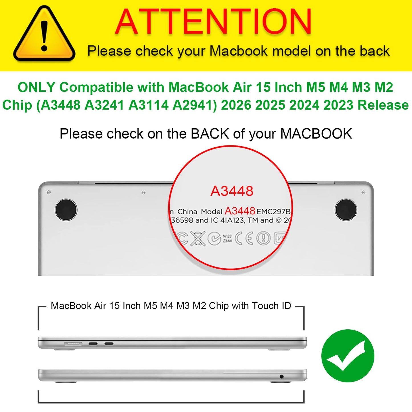 Fintie Case for MacBook Air 15 Inch A3241 A3114 A2941 (2025 2024 2023 Release) - Heavy Duty Rugged Hard Shell Case Cover with TPU Bumper for MacBook Air 15.3" M2 M3 Chip with Touch ID, Blue