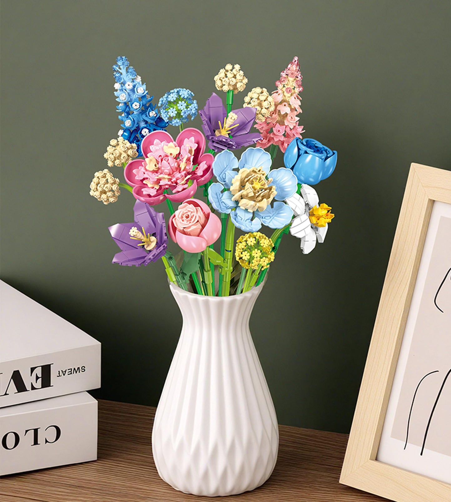Loyratche Flowers Bouquet Building Set, Botanical Collection Blocks Kit Compatible with Lego Flowers, 880 PCS Artificial Flower Toys Home Office Decor