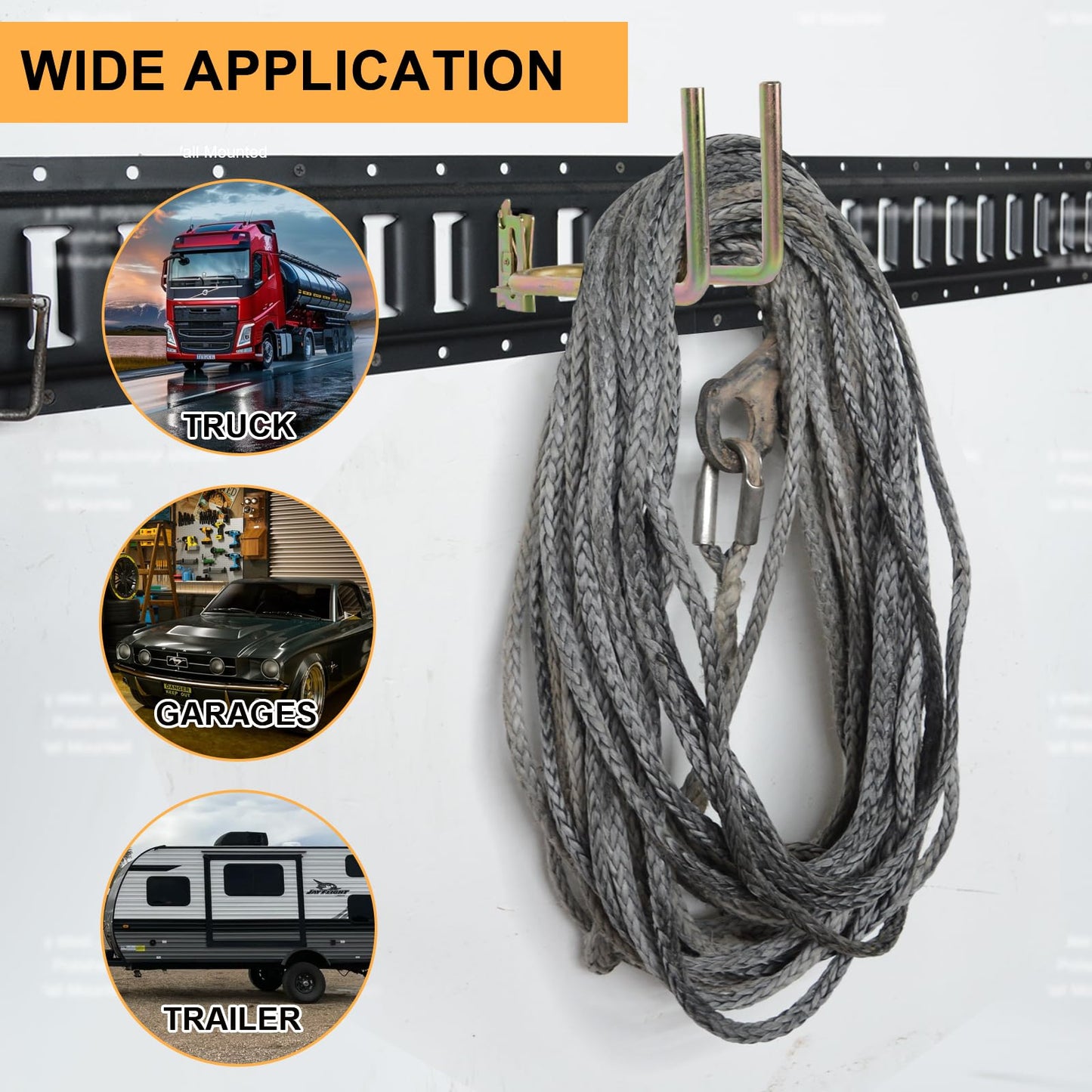 Heavy Duty Durable Large Steel L Hook for E Track Systems Tie Down Anchor Systems for Pickup,Cargo Van,Enclosed Trailers,Semi-Trucks Hang Tools