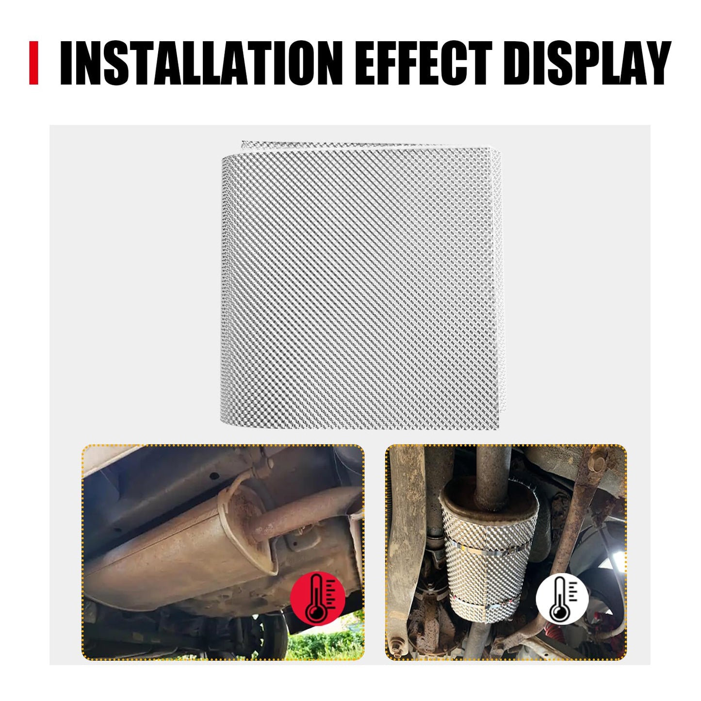 Peastorm Exhaust Wrap Heat Shield Automotive Aluminum Material Muffler Wrap Insulation Armor, 12" x 38"