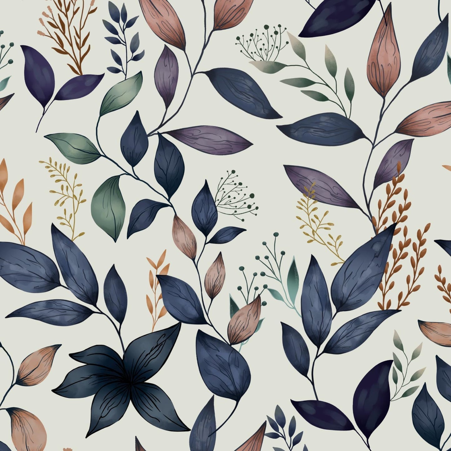 Fvlow Navy Leaf Peel and Stick Wallpaper Grey Blue Contact Paper Easily Peel Off Self-Adhesive Wall Paper for Kitchen Cabinet Drawer 17.4" x 394"