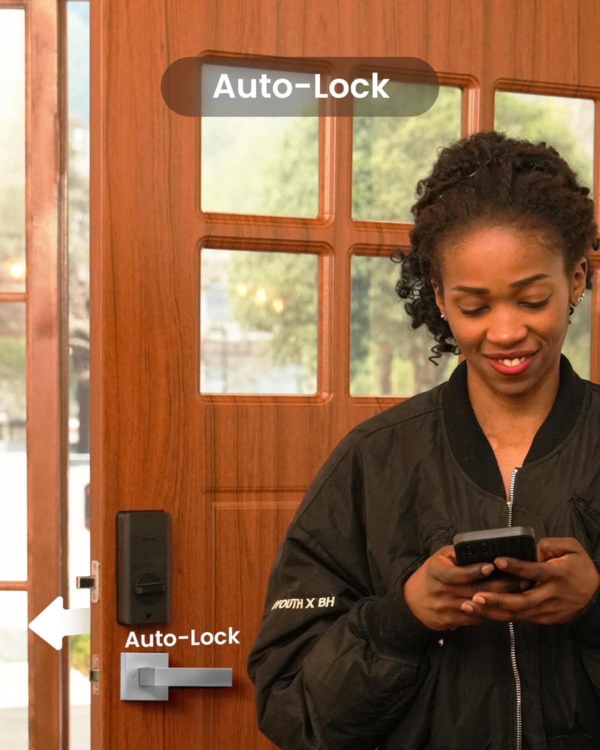 DESLOC C110 Keyless Entry Door Lock with Display (Smart Screen), Fingerprint Door Locks, Keypad Deadbolt, Auto-Lock, Backlit Keys, Passage Mode, IP54 Waterproof, BHMA Grade 3 (Silver)