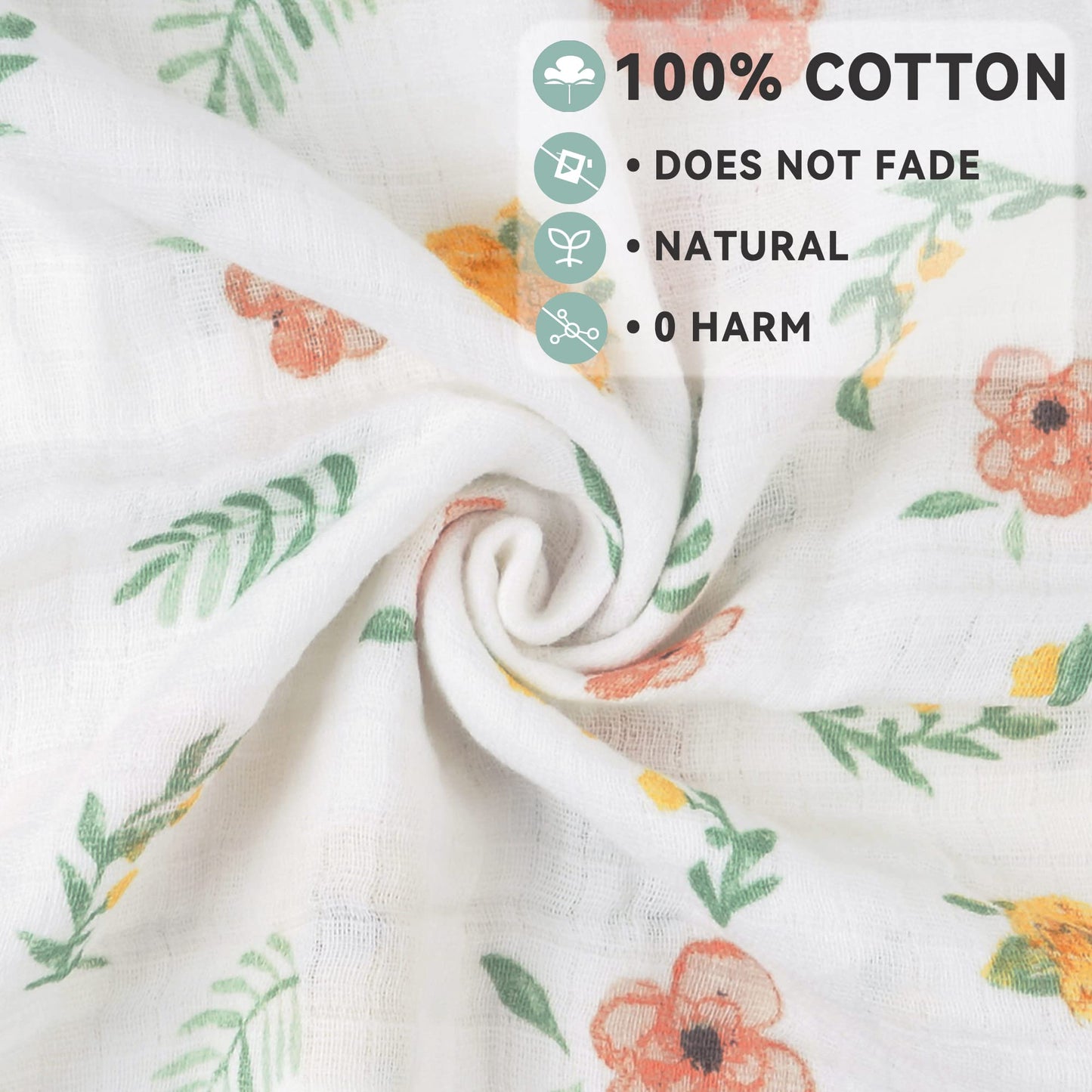 Viviland Swaddle Blanket, Muslin Swaddle Blanket for Boys Girls, 4 Pack Baby Swaddle Blanket Muslin Swaddle Receiving Blanket for Newborn, Muslin Blanket Soft Silky & Breathable, 47 X 47 inch