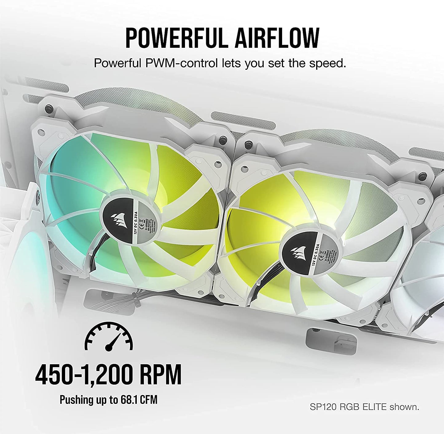 CORSAIR iCUE SP140 RGB Elite Performance 140mm White PWM Dual Fan Kit with Lighting Node CORE