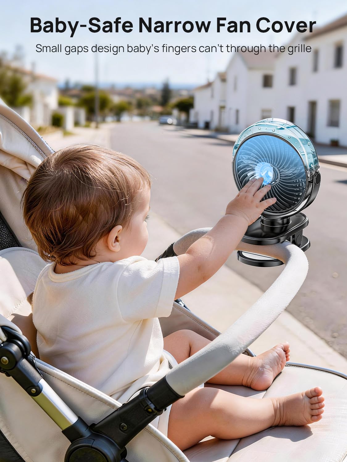 Wrischan Portable Misting Clip on Fan, 6000mAh USB-C Rechargeable Personal Cooling Fan with 4 Speeds & 2 Mist Modes – 360° Rotatable, LED Light for Stroller, Golf Cart, Camping, Home Office & Travel