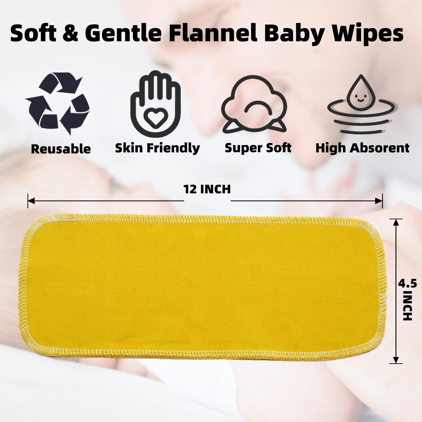 BreodyEco Reusable Toilet Paper - 30 Pcs Washable Bidet Towels Cloth Wipes -2 Sided Flannel Absorbent Colored Paperless Toilet Paper Towels Roll