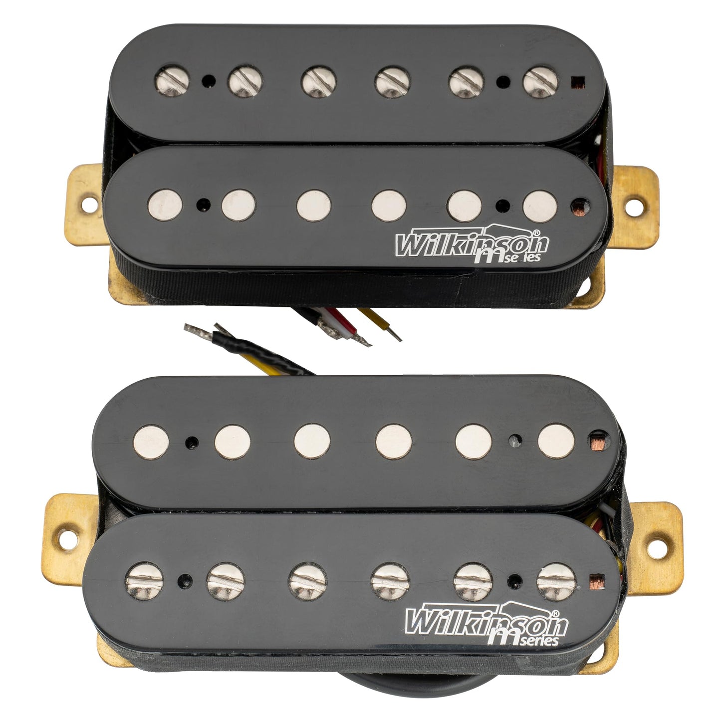 Wilkinson Vintage Classic Alnico 5 Overwound Open Style Humbucker Pickups Set for Electric Guitar, Black