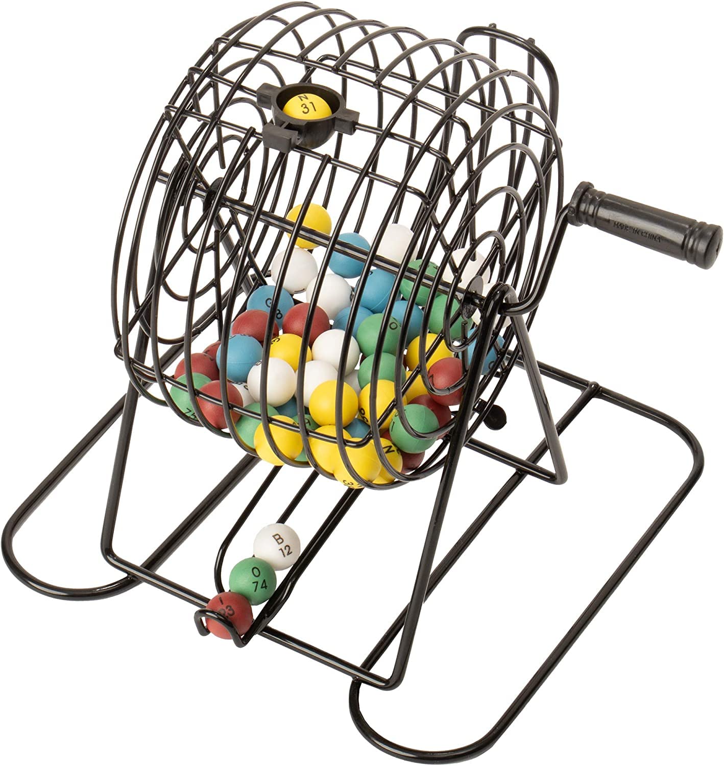 Bingo Game Set Deluxe 6-Inch Bingo with Colored Balls, 300 Bingo Chips and 50 Bingo Cards, Ages 14 and Up