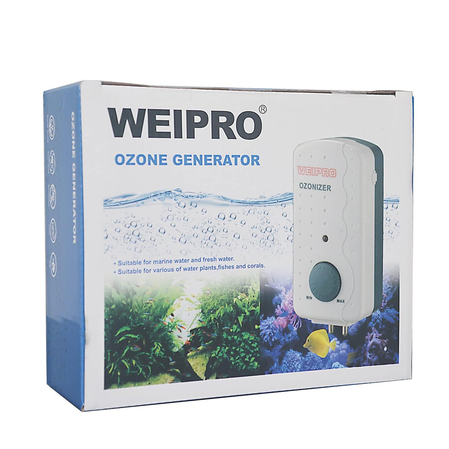 Aquarium Ozonizer 200mg/h Adjustable, Suitable for 135 ~ 530 Gallon Freshwater and Saltwater, Fish Tank or Small Pond, Can Work with ORP Controller, ET-200(200mg/h)