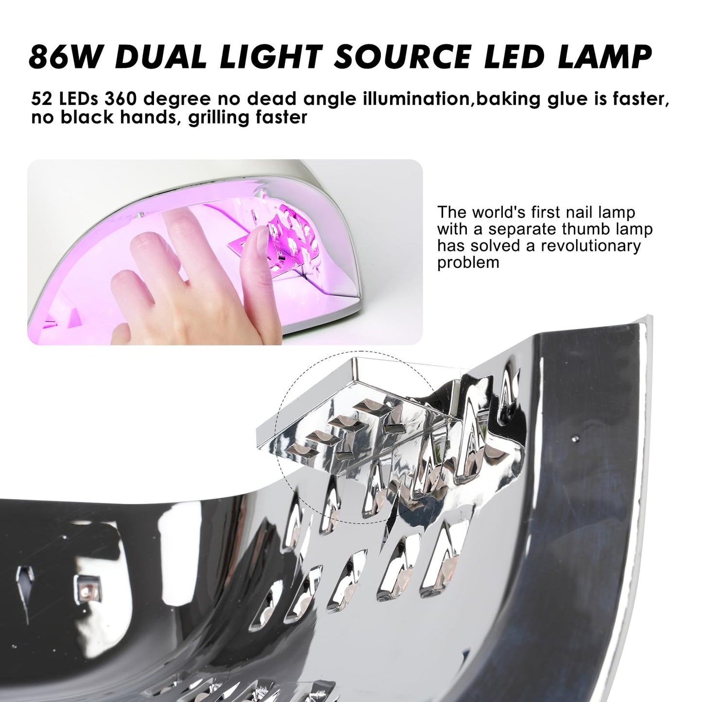 Purtato Professional Rechargeable UV LED Nail Lamp with 4 Timer Setting and 18000mAH Long Battery Life Nail Dryer JC22 (White)