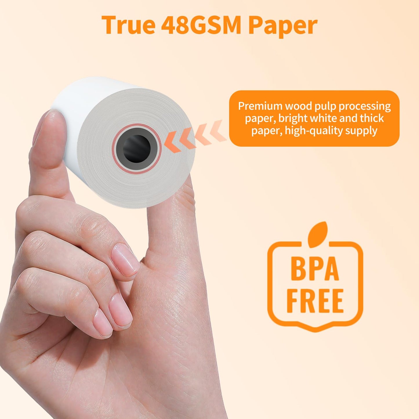 PAPRMA 2 1/4'' x 50' Receipt Paper Rolls POS Thermal Paper Cash Register Paper Rolls for Credit Card Machine (100 Rolls)