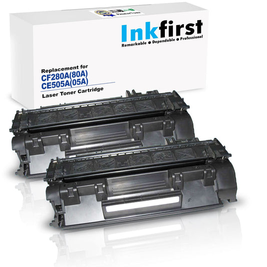 2 Inkfirst Compatible Toner Cartridges Replacement for HP CE505A CF280A 05A 80A LaserJet P2035 P2035n P2055dn P2055x M425dn M401dw M401dn M401n