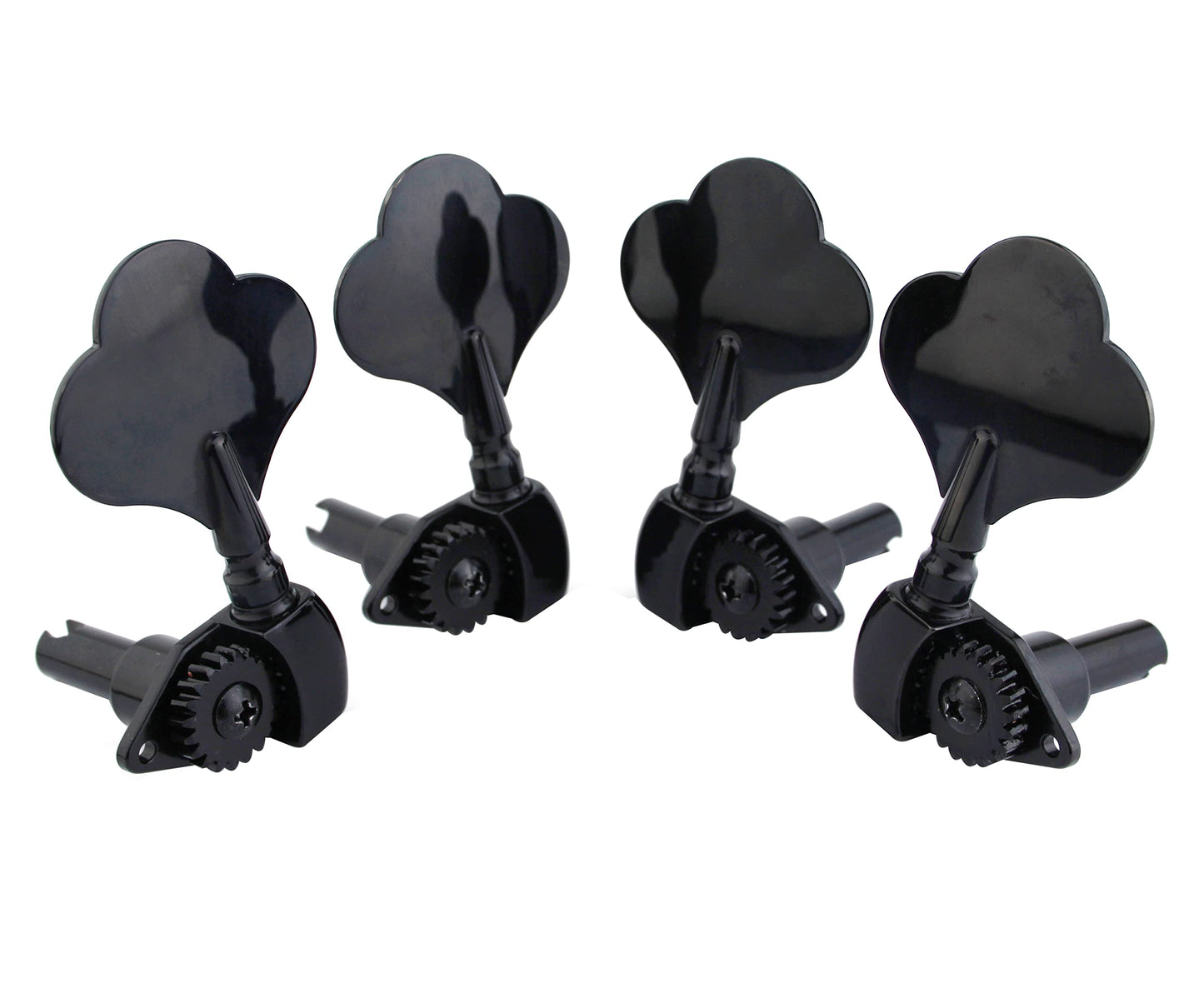 Guyker Open Frame Electric Bass Machine Head (2R + 2L) - 1:20 Ratio Gear Tuners Tuning Key Pegs - black