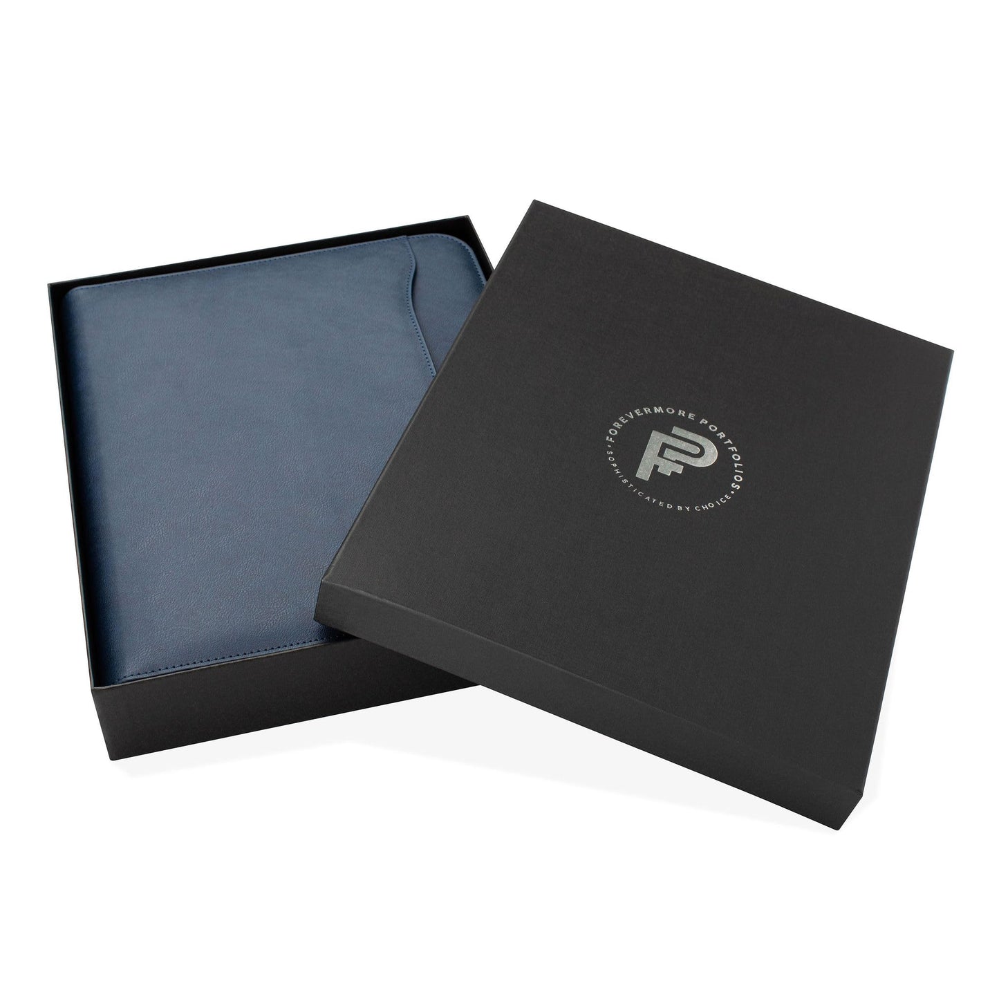 Forevermore Portfolios Portfolio Organizer - 3 Ring Binder with Notepad - 1.5 Inch Rings - Zippered Storage Pockets for Papers, Travel Documents, Presentation Folder, Cards, Passport, Tickets - Blue