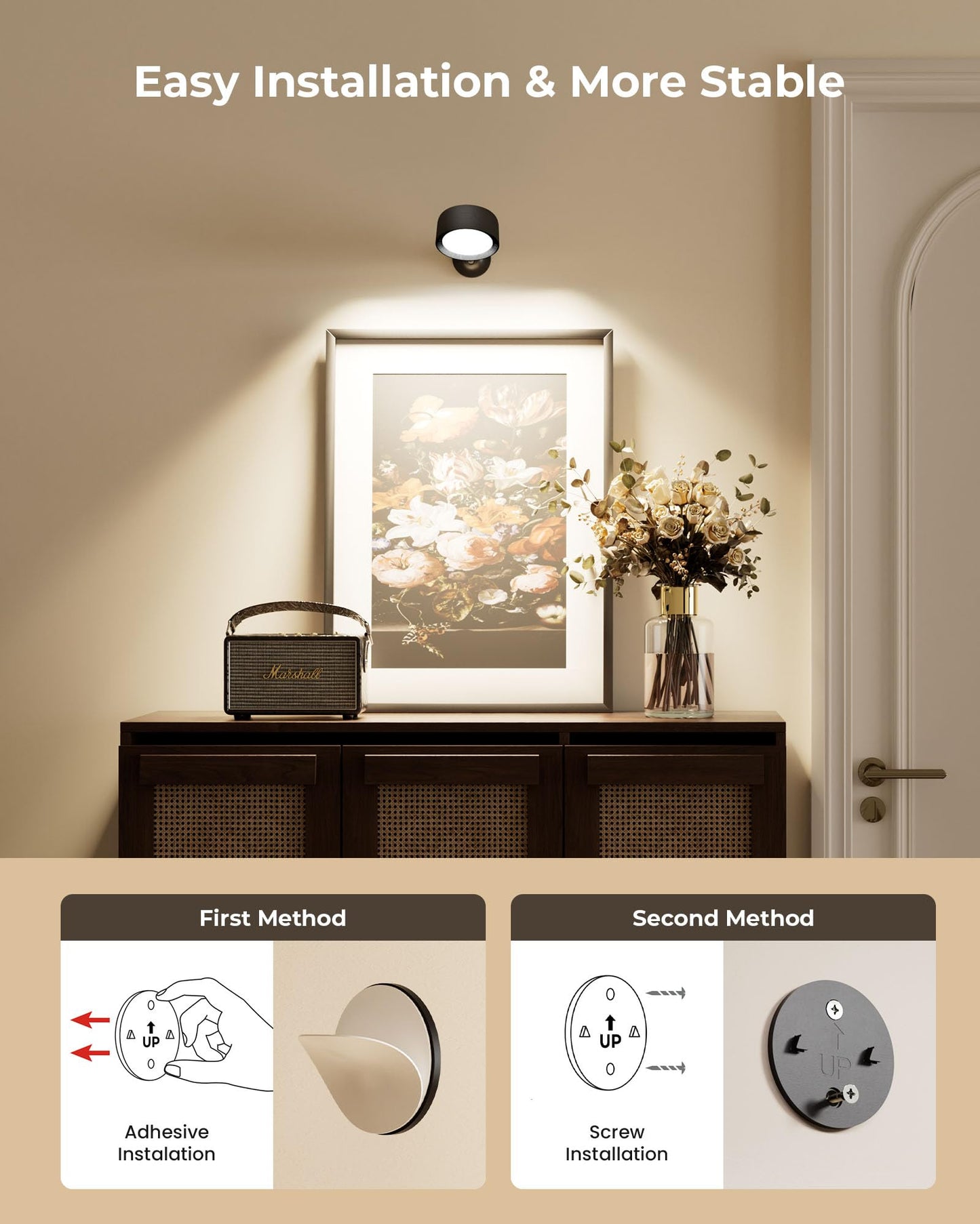 FULEN Wall Light, 2 Pack Led Wall Sconces 18 Colors, 4 Brightness Levels, 8000mAh Rechargeable Battery,Touch and Remote Control, 360 ° Rotate, Wall Lamp Indoor for Bedroom, Living Room, Stairs, Black