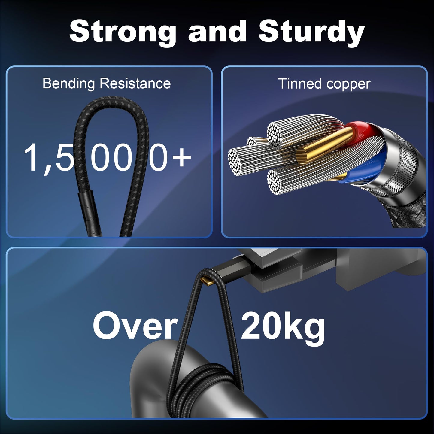ZIKNYDO Long USB C to USB C Cable 16FT, Supports Up to 20Gbps Data Transfer, 240W Charging, 8K@30Hz, 4K@60Hz /144Hz Video Output, USBC Display Cord for Monitor, Laptop, MacBook Pro, iPad Pro (5m)