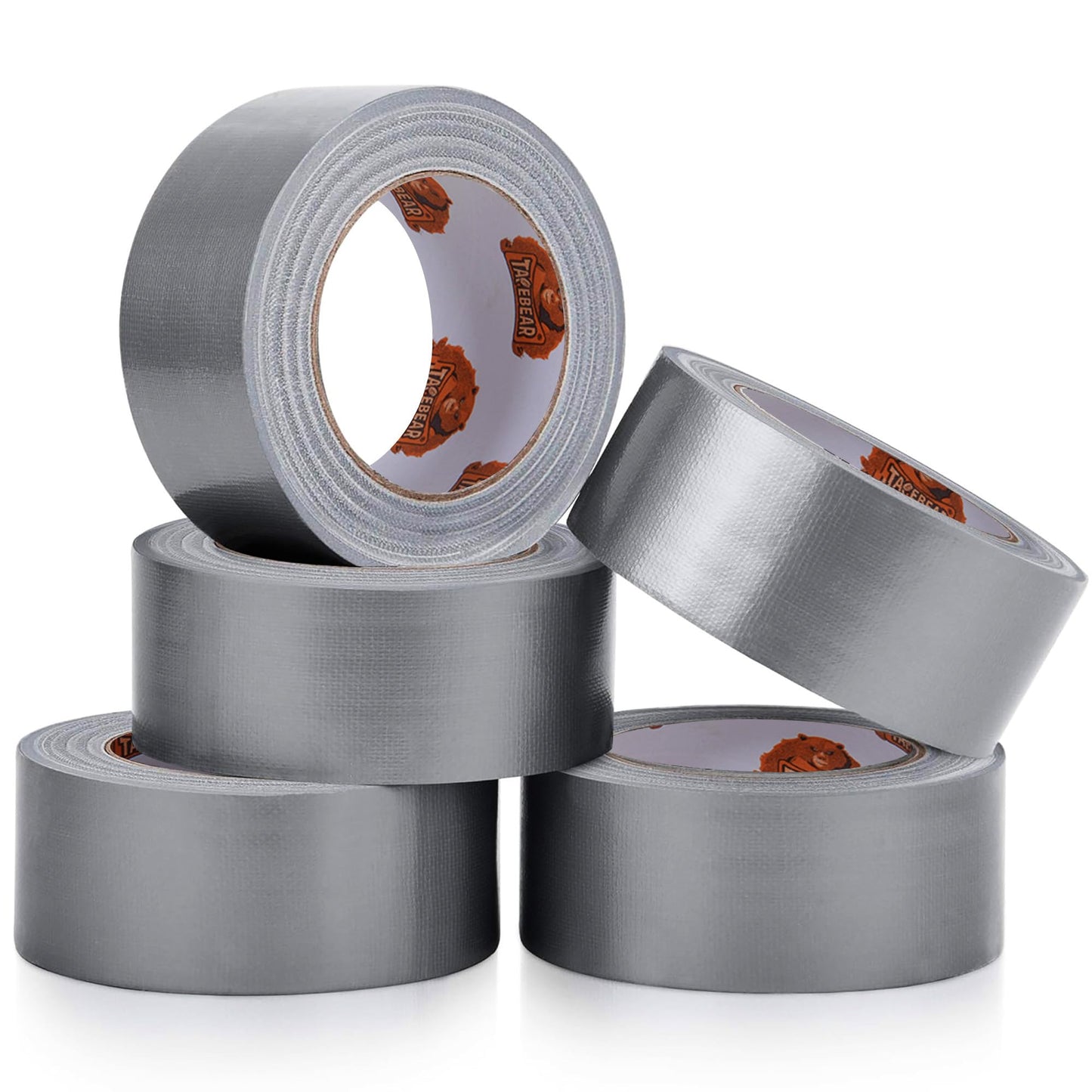 TAPEBEAR 5-Pack Grey Duct Tape Heavy Duty 1.88 Inch x 30 Yards, Waterproof Tape 9mil Thick Strong Adhesive Tape, Writable, No Residue and Tear by Hand for Repairs, Crafts and Sealing