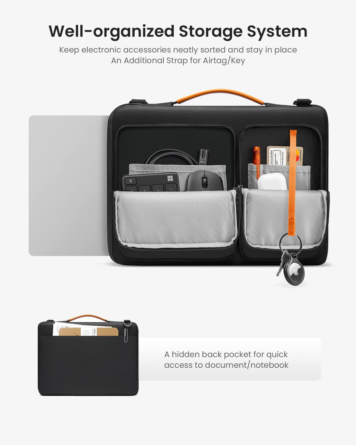 tomtoc Laptop Shoulder Bag for 14-inch MacBook Pro M3/M2/M1 Pro/Max A2918 A2992 A2779 A2442 2023-2021, 13.5-14.4 Surface Laptop 6/5/Studio 2, Surface Book 3, 360 Protective Case Fit Asus VivoBook