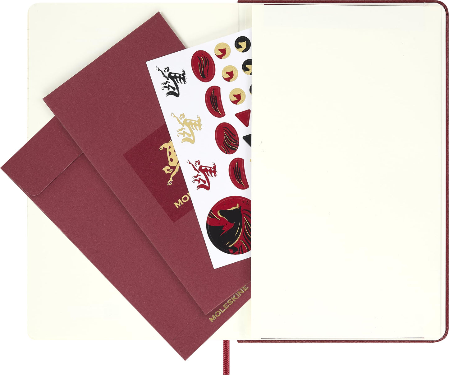 Moleskine Limited Edition Year of the Horse 2026 Precious & Ethical Vegea Notebook in Gift box, Soft Cover, Large (5" x 8.25") Ruled/Lined, Autumn Red, 176 pages