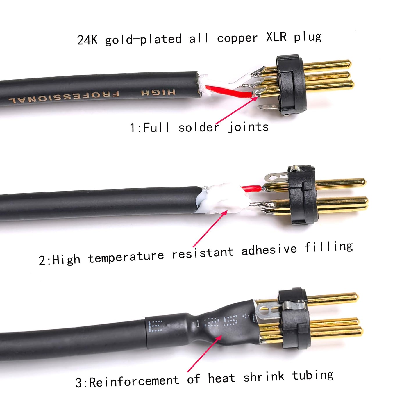 WJSTN XLR Cable, 3-pin Male to Female, Balanced XLR Speaker Cable Suitable for Microphones, Preambles, Speaker Systems, Radio Station and More 2 Pack (3FT)